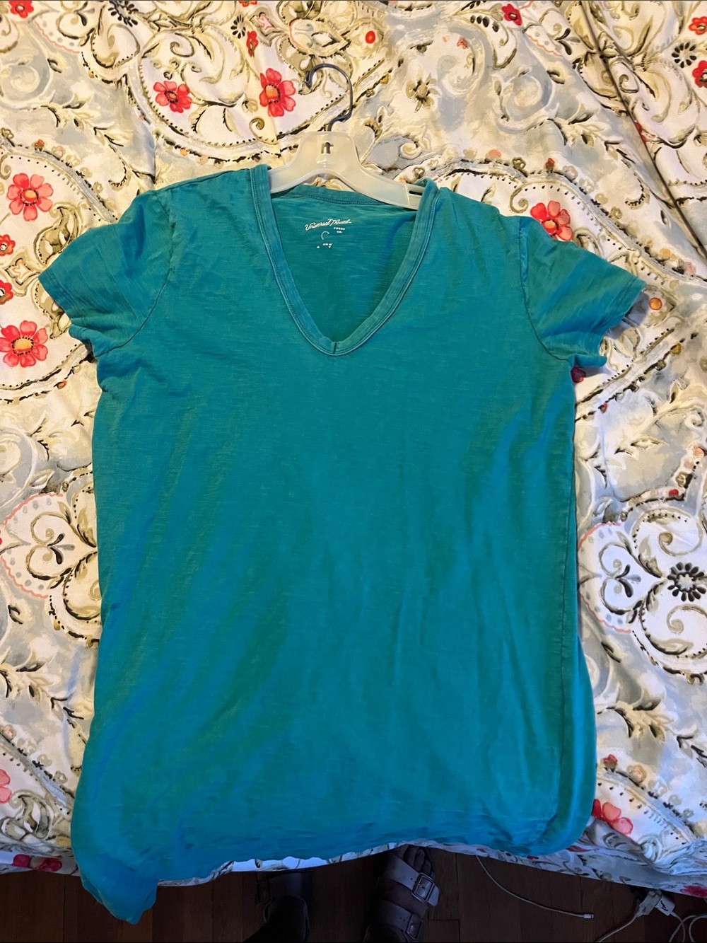 Universal Thread Teal V-Neck Short Sleeve Tee - Teal